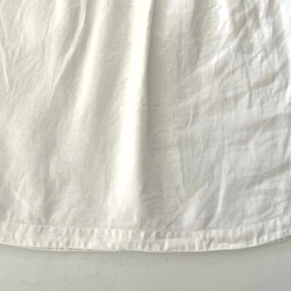 Loft Linen White Sleeveless Blouse Womens Size M Lace Work Travel Cottagecore - Picture 7 of 11